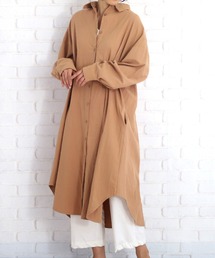 ロング丈シャツワンピース