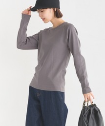 OMNES（オムネス）の「ストレッチジャガード　クルーネック長袖Tシャツ（Tシャツ/カットソー）」