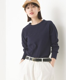 ストレッチジャガード　クルーネック長袖Tシャツ
