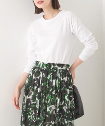 ストレッチジャガード　クルーネック長袖Tシャツ