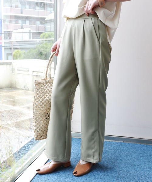 andme(アンドミー)の「サイドスリットワイドパンツ(その他パンツ・レディース・ブラック/グレー系その他/ブラウン/カーキ/イエロー・S/M/L)」の1枚目の写真
