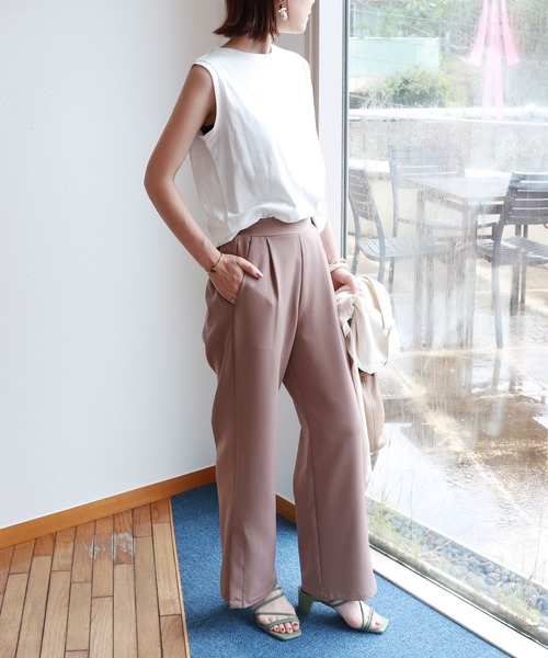 andme(アンドミー)の「サイドスリットワイドパンツ(その他パンツ・レディース・ブラック/グレー系その他/ブラウン/カーキ/イエロー・S/M/L)」の19枚目の写真