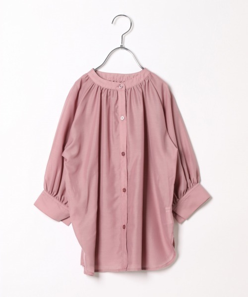 GLOBAL WORK（グローバルワーク）の「【キッズ】シアーバンドカラーシャツ7分袖/892028（シャツ/ブラウス・キッズ・ライトグリーン/ピンク系その他・130cm/120cm/140cm）」の4枚目の写真