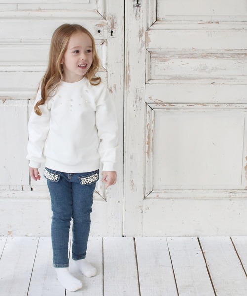 Rora（ローラ）の「メルシー スウェット（スウェット・キッズ・ホワイト/グレー・110cm/100cm/120cm/130cm/140cm/150cm）」の6枚目の写真