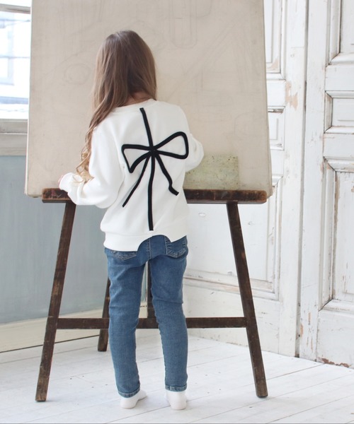 Rora（ローラ）の「メルシー スウェット（スウェット・キッズ・ホワイト/グレー・110cm/100cm/120cm/130cm/140cm/150cm）」の4枚目の写真