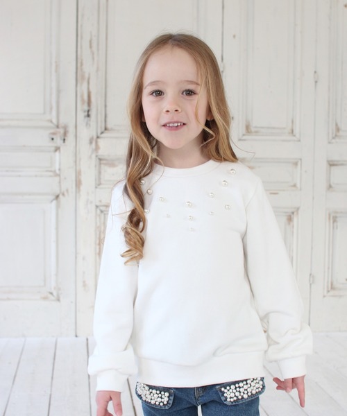 Rora（ローラ）の「メルシー スウェット（スウェット・キッズ・ホワイト/グレー・110cm/100cm/120cm/130cm/140cm/150cm）」の9枚目の写真