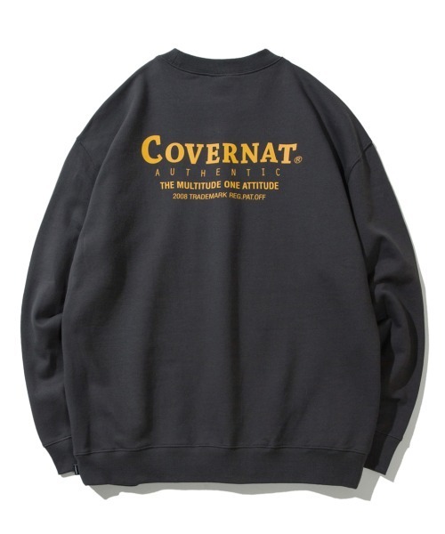 COVERNAT（カバーナット）の「【COVERNAT】LAYOUT AUTHENTIC LOGO CREWNECK / カバーナット レイアウト  オーセンティック ロゴ クルーネック（スウェット・メンズ・ブラック/パープル/クリーム/グレー/ダークパープル/オレンジ/チャコールグレー/オリーブ・MEDIUM/SMALL/LARGE/X-LARGE）」の3枚目の写真