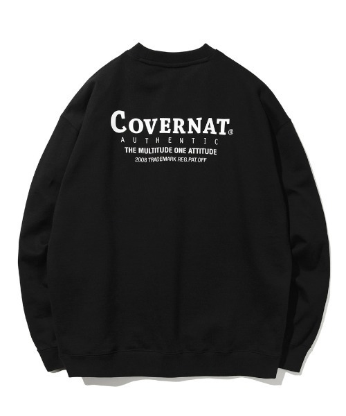 COVERNAT（カバーナット）の「【COVERNAT】LAYOUT AUTHENTIC LOGO CREWNECK / カバーナット レイアウト  オーセンティック ロゴ クルーネック（スウェット・メンズ・ブラック/パープル/クリーム/グレー/ダークパープル/オレンジ/チャコールグレー/オリーブ・MEDIUM/SMALL/LARGE/X-LARGE）」の2枚目の写真
