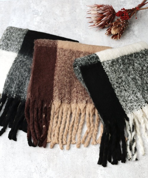 reca（レカ）の「モコモコストール（ストール/ショール・レディース・ブラック/ベージュ/アイボリー・ONE SIZE）」の7枚目の写真