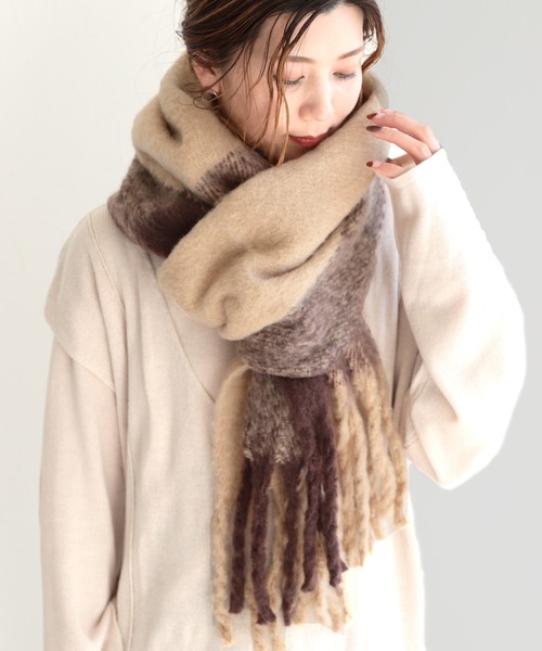 reca（レカ）の「モコモコストール（ストール/ショール・レディース・ブラック/ベージュ/アイボリー・ONE SIZE）」の15枚目の写真