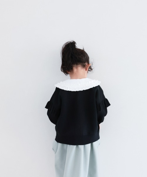 LOWRYS FARM（ローリーズファーム）の「フリル２ＷＡＹニットカーディガン　930550（ニット/セーター・キッズ・ブラック/イエロー/アイボリー・110/120/130/140/150）」の7枚目の写真