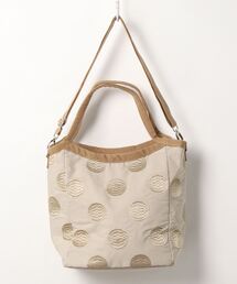 ドット柄刺繍トートバッグ  Happy&Sac