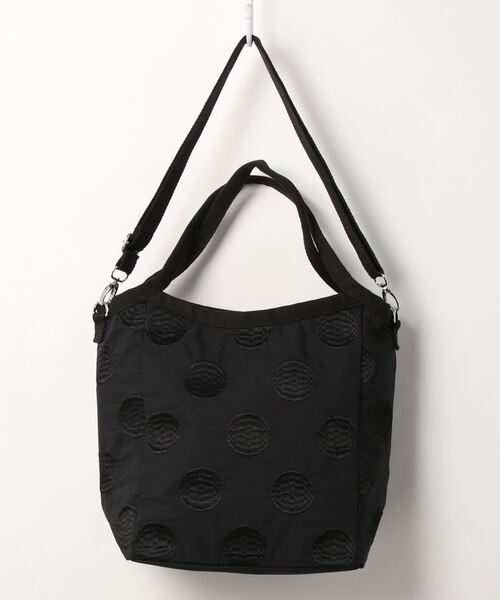 SAC（サック）の「ドット柄刺繍トートバッグ  Happy&Sac（トートバッグ・レディース・グレー/ブラック/ブルー/ピンク/ベージュ・FREE）」の2枚目の写真