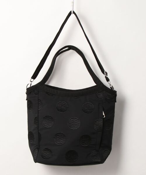 SAC（サック）の「ドット柄刺繍トートバッグ  Happy&Sac（トートバッグ・レディース・グレー/ブラック/ブルー/ピンク/ベージュ・FREE）」の6枚目の写真