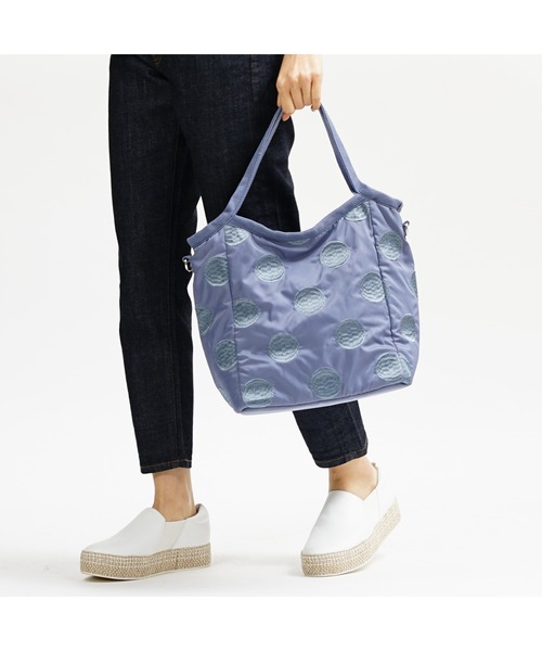 SAC（サック）の「ドット柄刺繍トートバッグ  Happy&Sac（トートバッグ・レディース・グレー/ブラック/ブルー/ピンク/ベージュ・FREE）」の12枚目の写真