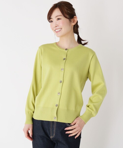 pink adobe（ピンクアドベ）の「◆【M-L】シンプル カーディガン（カーディガン/ボレロ・レディース・ライトグレー/ブラック/ベビーピンク/レモンイエロー・40/38）」の4枚目の写真