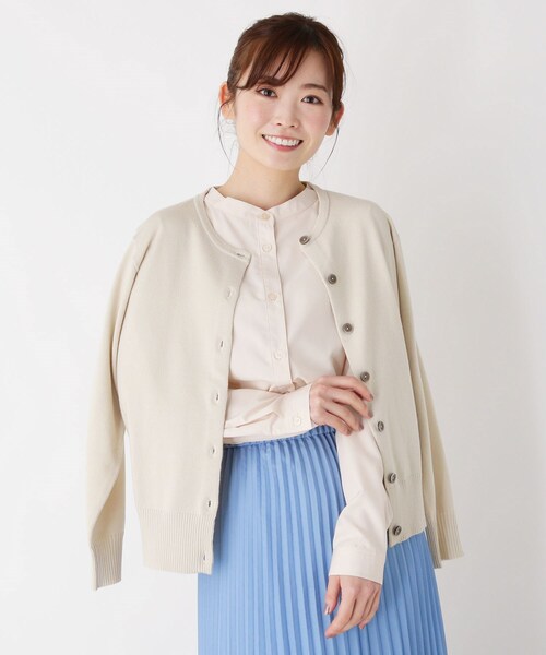 pink adobe（ピンクアドベ）の「◆【M-L】シンプル カーディガン（カーディガン/ボレロ・レディース・ライトグレー/ブラック/ベビーピンク/レモンイエロー・40/38）」の3枚目の写真