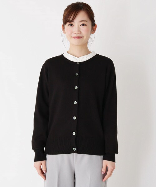 pink adobe（ピンクアドベ）の「◆【M-L】シンプル カーディガン（カーディガン/ボレロ・レディース・ライトグレー/ブラック/ベビーピンク/レモンイエロー・40/38）」の5枚目の写真