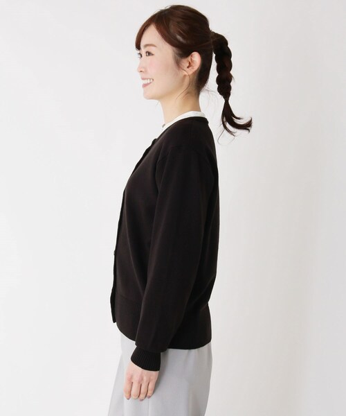 pink adobe（ピンクアドベ）の「◆【M-L】シンプル カーディガン（カーディガン/ボレロ・レディース・ライトグレー/ブラック/ベビーピンク/レモンイエロー・40/38）」の8枚目の写真