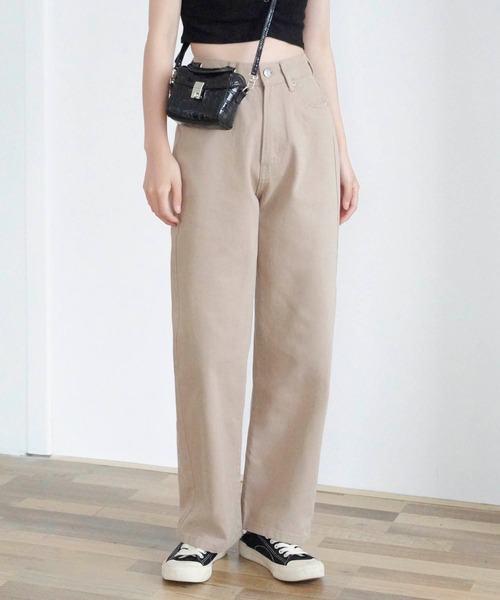 Mayree（メイリー）の「【Mayree】チノツイルセミワイドパンツ 2021SS（チノパンツ・レディース・ブラック/ブルー/アイボリー/サンドベージュ/ピンクベージュ・FREE）」の4枚目の写真