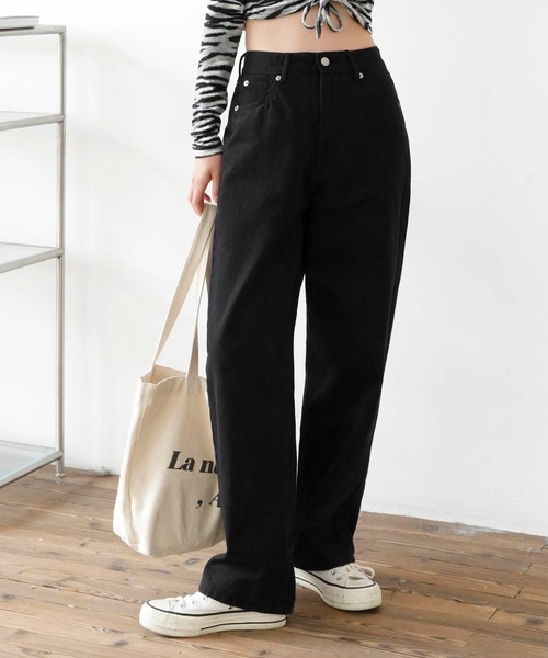 Mayree（メイリー）の「【Mayree】チノツイルセミワイドパンツ 2021SS（チノパンツ・レディース・ブラック/ブルー/アイボリー/サンドベージュ/ピンクベージュ・FREE）」の3枚目の写真