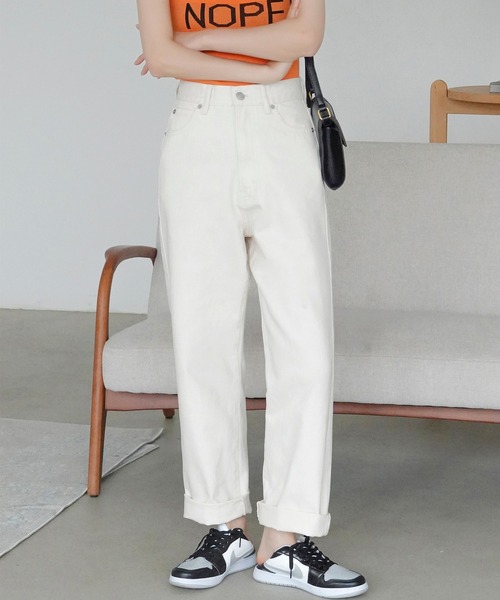 Mayree（メイリー）の「【Mayree】チノツイルセミワイドパンツ 2021SS（チノパンツ・レディース・ブラック/ブルー/アイボリー/サンドベージュ/ピンクベージュ・FREE）」の6枚目の写真