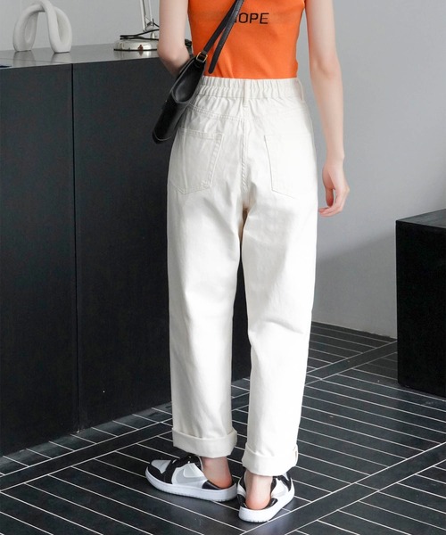 Mayree（メイリー）の「【Mayree】チノツイルセミワイドパンツ 2021SS（チノパンツ・レディース・ブラック/ブルー/アイボリー/サンドベージュ/ピンクベージュ・FREE）」の9枚目の写真