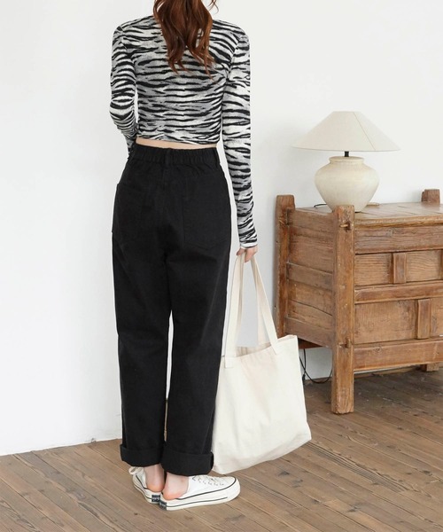 Mayree（メイリー）の「【Mayree】チノツイルセミワイドパンツ 2021SS（チノパンツ・レディース・ブラック/ブルー/アイボリー/サンドベージュ/ピンクベージュ・FREE）」の22枚目の写真