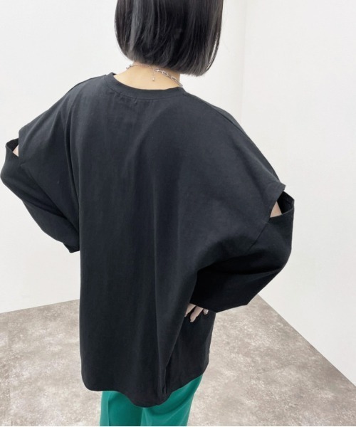 apres jour mignon（アプレジュールミニョン）の「袖開きロンＴ【ZOZOTOWN限定アイテム】（Tシャツ/カットソー・レディース・パープル/ブラック/ライトベージュ/オフホワイト・フリー/X-LARGE）」の15枚目の写真