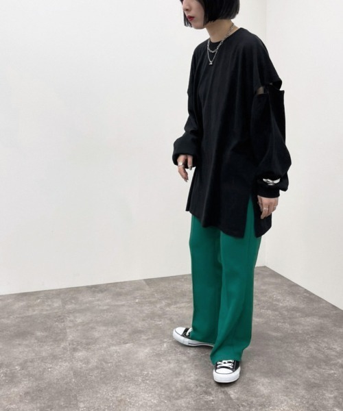 apres jour mignon（アプレジュールミニョン）の「袖開きロンＴ【ZOZOTOWN限定アイテム】（Tシャツ/カットソー・レディース・パープル/ブラック/ライトベージュ/オフホワイト・フリー/X-LARGE）」の17枚目の写真