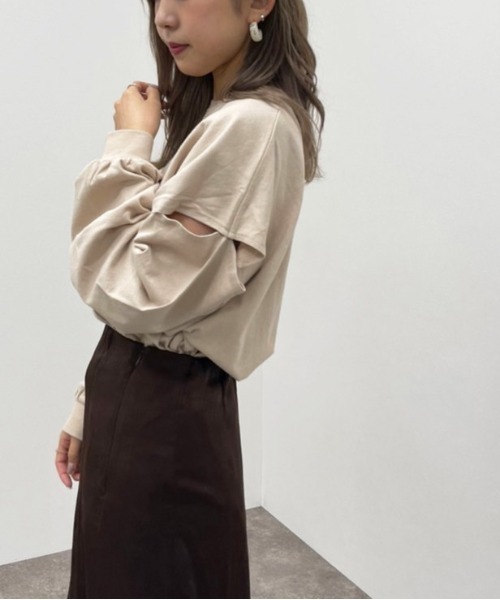 apres jour mignon（アプレジュールミニョン）の「袖開きロンＴ【ZOZOTOWN限定アイテム】（Tシャツ/カットソー・レディース・パープル/ブラック/ライトベージュ/オフホワイト・フリー/X-LARGE）」の19枚目の写真
