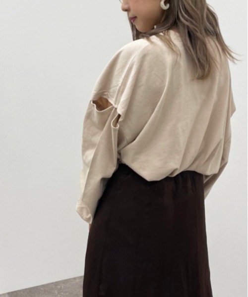 apres jour mignon（アプレジュールミニョン）の「袖開きロンＴ【ZOZOTOWN限定アイテム】（Tシャツ/カットソー・レディース・パープル/ブラック/ライトベージュ/オフホワイト・フリー/X-LARGE）」の20枚目の写真