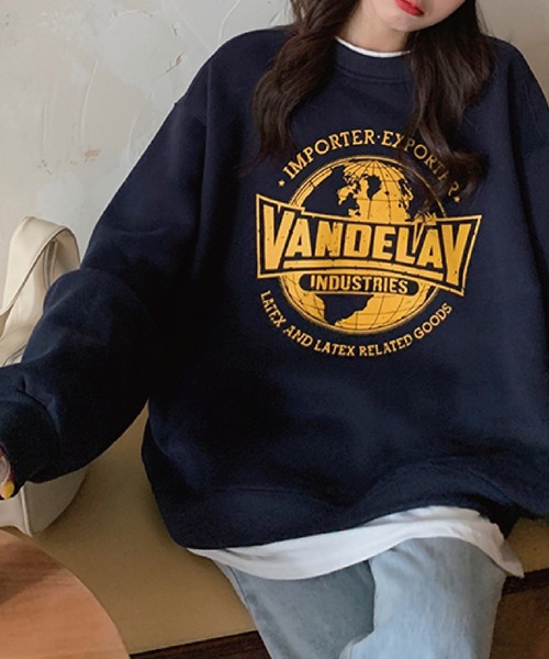 meJane（ミージェーン）の「VANDELAYフェイクレイヤードトレーナー（スウェット・レディース・グレー/ネイビー/ピンク・FREE）」の2枚目の写真