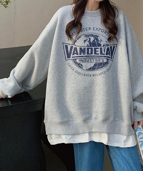 meJane（ミージェーン）の「VANDELAYフェイクレイヤードトレーナー（スウェット・レディース・グレー/ネイビー/ピンク・FREE）」の7枚目の写真