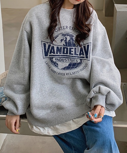 meJane（ミージェーン）の「VANDELAYフェイクレイヤードトレーナー（スウェット・レディース・グレー/ネイビー/ピンク・FREE）」の4枚目の写真