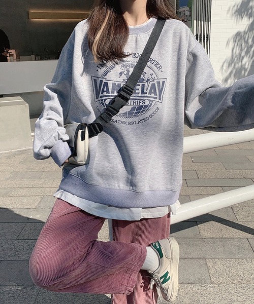 meJane（ミージェーン）の「VANDELAYフェイクレイヤードトレーナー（スウェット・レディース・グレー/ネイビー/ピンク・FREE）」の10枚目の写真