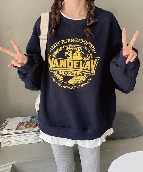 meJane（ミージェーン）の「VANDELAYフェイクレイヤードトレーナー（スウェット・レディース・グレー/ネイビー/ピンク・FREE）」の14枚目の写真