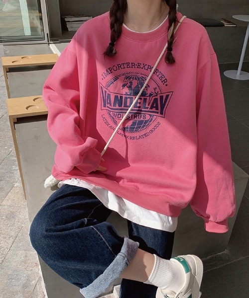 meJane（ミージェーン）の「VANDELAYフェイクレイヤードトレーナー（スウェット・レディース・グレー/ネイビー/ピンク・FREE）」の9枚目の写真