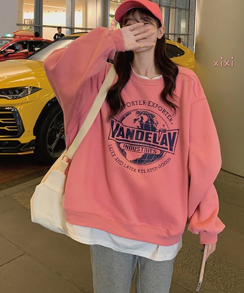 meJane（ミージェーン）の「VANDELAYフェイクレイヤードトレーナー（スウェット・レディース・グレー/ネイビー/ピンク・FREE）」の21枚目の写真