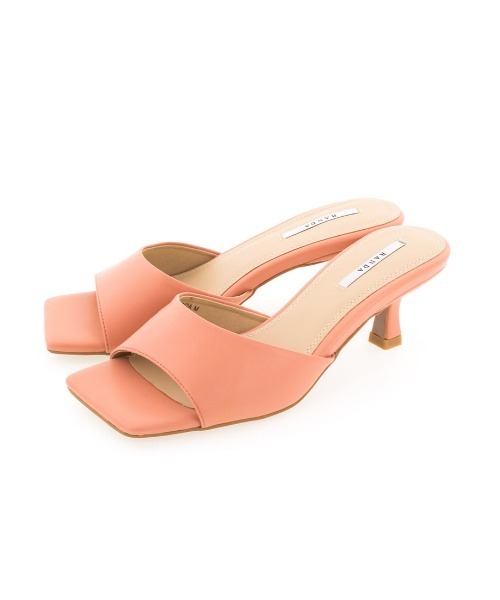 RANDA（ランダ）の「変形ヒールスクエアトゥミュールサンダル（サンダル・レディース・ベージュ/ブラック/ホワイト/ピンク/イエロー・S/M/L/LL）」の22枚目の写真