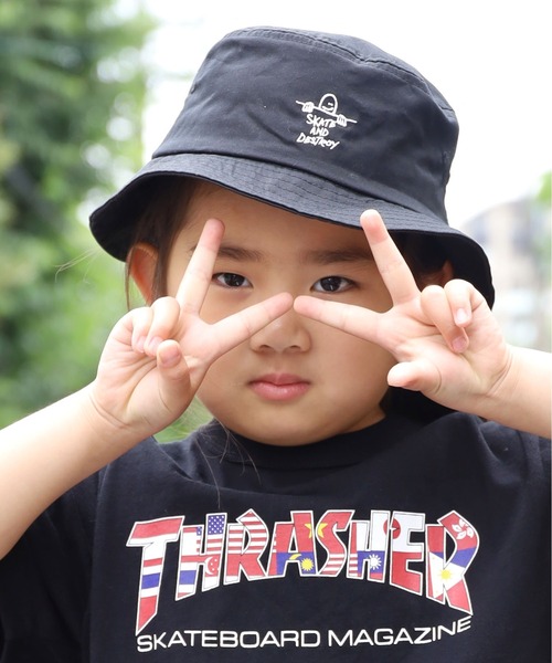 THRASHER（スラッシャー）の「THRASHER/スラッシャー GE14 THRASHER 21TH-H01K キッズ バケットハット（ハット・キッズ・ブラック/カーキ・ONE SIZE）」の18枚目の写真