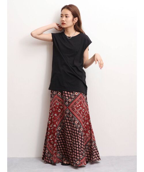 Ungrid(アングリッド)の「フィットフレアエスニックスカート(スカート・レディース・レッド/イエロー・FREE)」の7枚目の写真