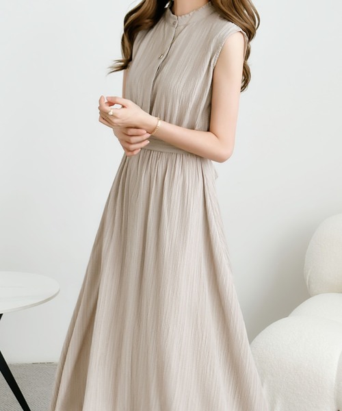 emi+（エミプラス）の「ワッシャーフレンチスリーブ ワンピース