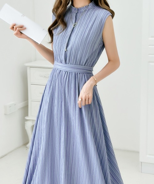 emi+（エミプラス）の「ワッシャーフレンチスリーブ ワンピース