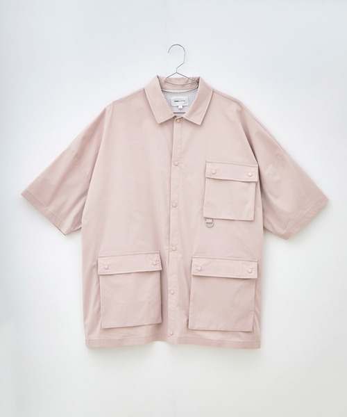 EMMA CLOTHES（エマクローズ）の「コットンナイロンストレッチ オーバーサイズ ルーズミリタリーシャツ EMMA CLOTHES（シャツ/ブラウス・メンズ・ライラック/ブラック/ベージュ・M/L）」の7枚目の写真