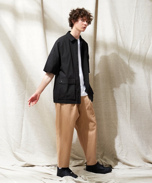 EMMA CLOTHES（エマクローズ）の「コットンナイロンストレッチ オーバーサイズ ルーズミリタリーシャツ EMMA CLOTHES（シャツ/ブラウス・メンズ・ライラック/ブラック/ベージュ・M/L）」の8枚目の写真