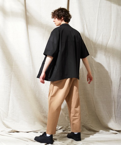 EMMA CLOTHES（エマクローズ）の「コットンナイロンストレッチ オーバーサイズ ルーズミリタリーシャツ EMMA CLOTHES（シャツ/ブラウス・メンズ・ライラック/ブラック/ベージュ・M/L）」の10枚目の写真
