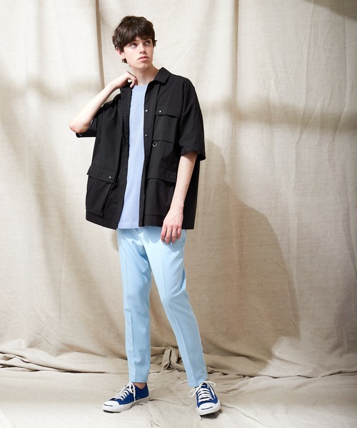 EMMA CLOTHES（エマクローズ）の「コットンナイロンストレッチ オーバーサイズ ルーズミリタリーシャツ EMMA CLOTHES（シャツ/ブラウス・メンズ・ライラック/ブラック/ベージュ・M/L）」の12枚目の写真