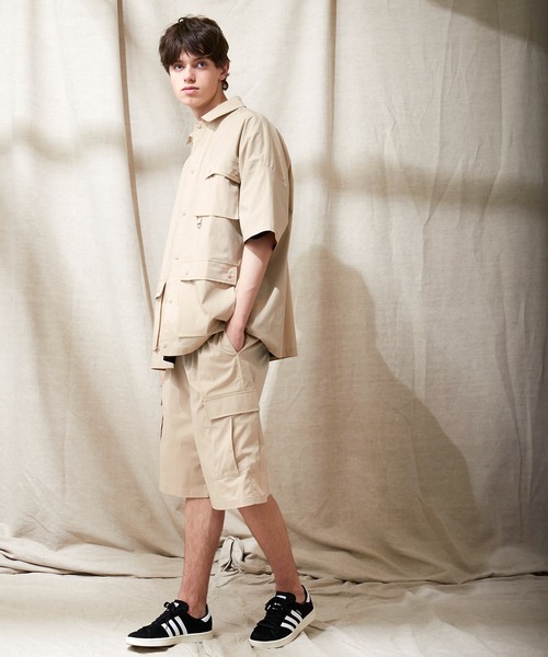 EMMA CLOTHES（エマクローズ）の「コットンナイロンストレッチ オーバーサイズ ルーズミリタリーシャツ EMMA CLOTHES（シャツ/ブラウス・メンズ・ライラック/ブラック/ベージュ・M/L）」の20枚目の写真