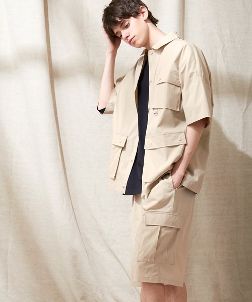 EMMA CLOTHES（エマクローズ）の「コットンナイロンストレッチ オーバーサイズ ルーズミリタリーシャツ EMMA CLOTHES（シャツ/ブラウス・メンズ・ライラック/ブラック/ベージュ・M/L）」の21枚目の写真